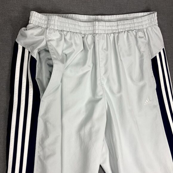 Adidas Track Pants Mens Sz XL Gray Baggy Wide Leg Streetwear Vintage Sweatpants - Picture 3 of 15